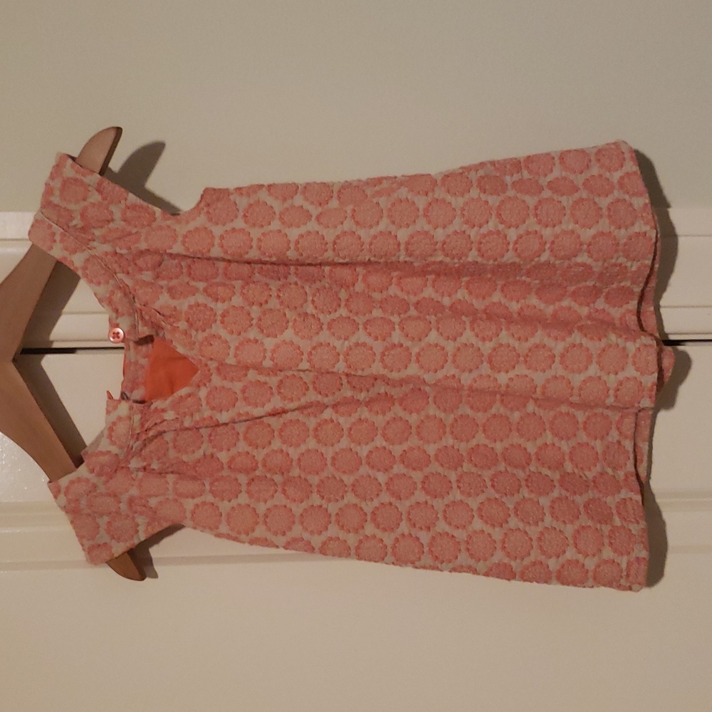 Girl cherokee 18m linen embroider dress pink tan w Bow * - Picture 4 of 6